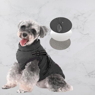 Manteau Imperméable pour Chien - HarnessDogJacket™ - Noir