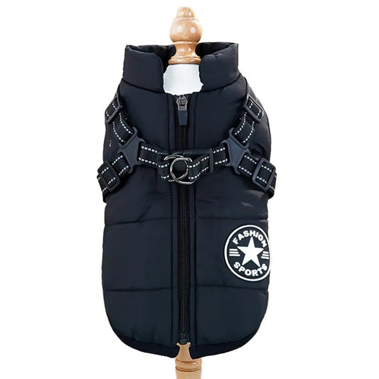 Manteau Imperméable pour Chien - HarnessDogJacket™ - Noir