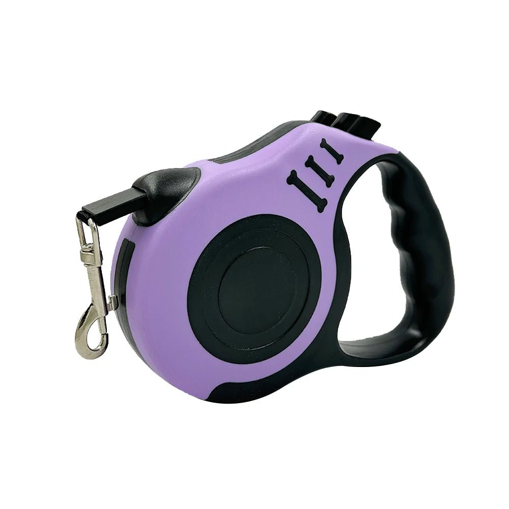 Laisse rétractable pour petit et moyen chien - Mauve et Noir