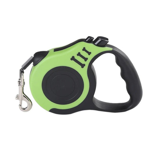 Laisse rétractable pour petit et moyen chien - Vert et Noir