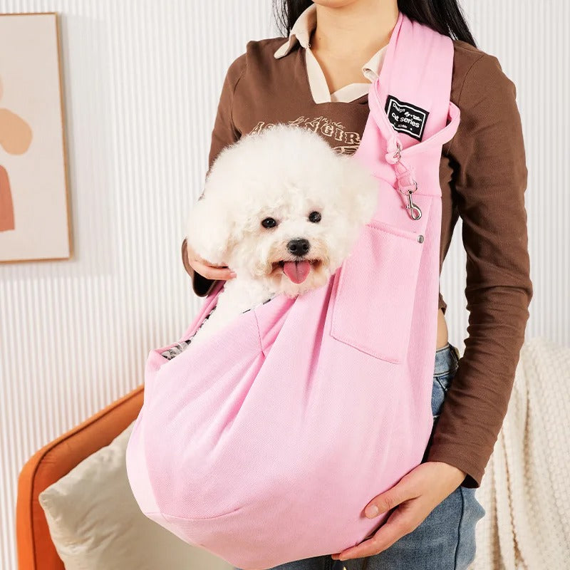 Sac pour chien à bandoulière - Rose