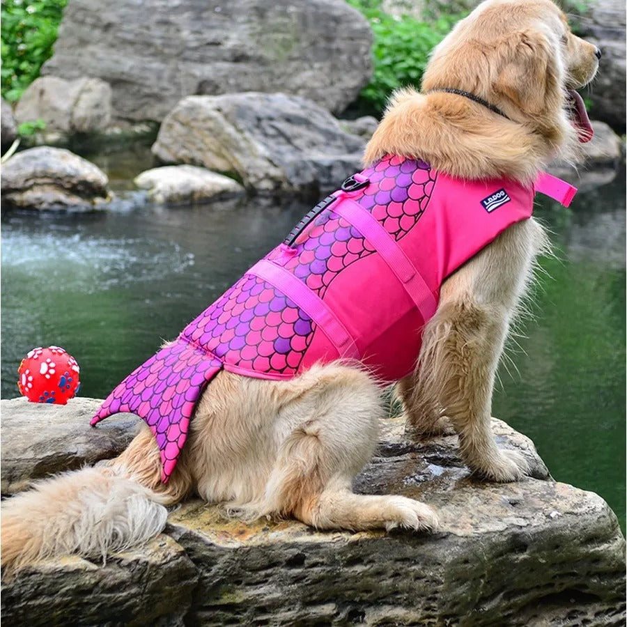 Gilet de sauvetage pour chien - Sirène Rose