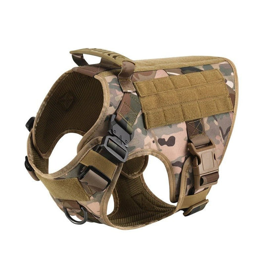 Harnais tactique anti-traction pour chiens - Camo