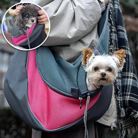 Sac bandoulière pour chien - Bleu